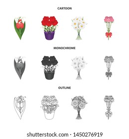 Vector illustration of spring and wreath sign. Set of spring and blossom stock symbol for web.