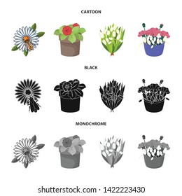 Vector illustration of spring and wreath symbol. Collection of spring and blossom vector icon for stock.