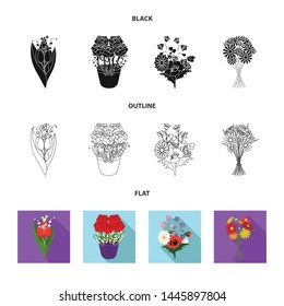 Vector illustration of spring and wreath symbol. Set of spring and blossom stock symbol for web.