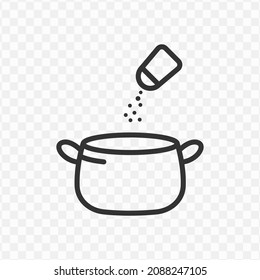 Vector illustration of sprinkle salt icon in dark color and transparent background(png).