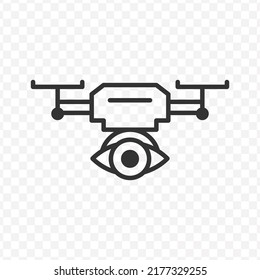 Icono vectorial de drones espía en color oscuro y fondo transparente (png).