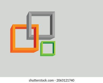 Vector illustration of square 3D colorful for web design and background, black white square, 3D cubism