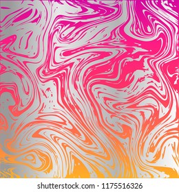 Vector illustration. Square abstract colored background. Marble texture. gradient, silver, pink, orange.