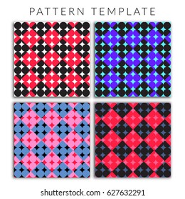 Vector illustration square background set. Cover with geometric shape. Colorful poster template. Graphic design for the decoration of banners, cards, business cards, flyers and gift cards.