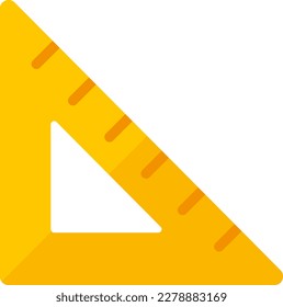 
Vector illustration of square bevel with a right angle of ninety degrees. School supplies. ruler for geometry.