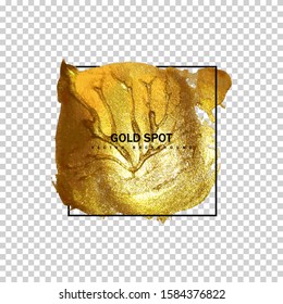 Vector illustration with square creative New Year and Christmas frames or Valentine s day. Creative art frames created using grunge stains of gold and yellow gold.  