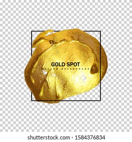 Vector illustration with square creative New Year and Christmas frames or Valentine s day. Creative art frames created using grunge stains of gold and yellow gold.  