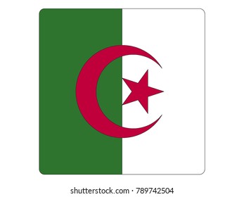 Vector illustration of square flag of Algeria