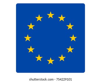 Vector illustration of square flag of European Union