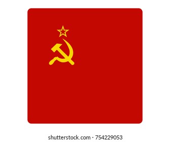 Vector illustration of square flag of Soviet Union