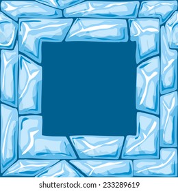 Vector illustration of square frame ice brick seamless pattern