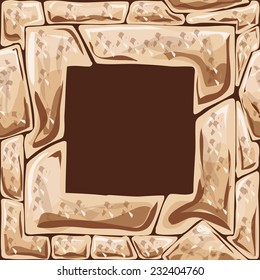 Vector illustration Square frame on stone seamless pattern