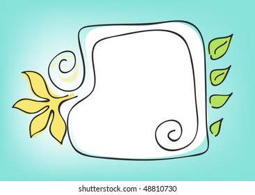 Vector illustration of square frame on a blue background