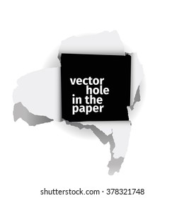 Vector illustration of the square vector hole in the paper