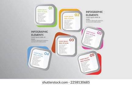 Ilustración vectorial de la plantilla infográfica cuadrada con 6 cuadrados para información. Plantilla de negocio para folleto, diagrama, diseño web, gráfico de datos o publicación en redes sociales.