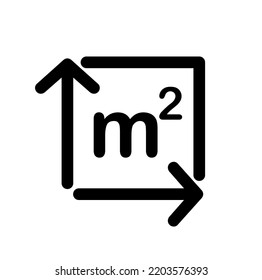 vector illustration of square meters icon on a white background