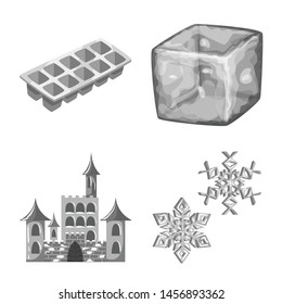 Vector illustration of square and purity icon. Set of square and frozen vector icon for stock.