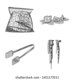 Vector illustration of square and purity sign. Collection of square and frozen stock vector illustration.