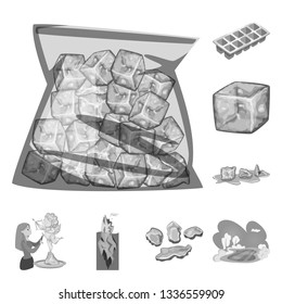 Vector illustration of square  and purity symbol. Collection of square  and frozen  stock vector illustration.
