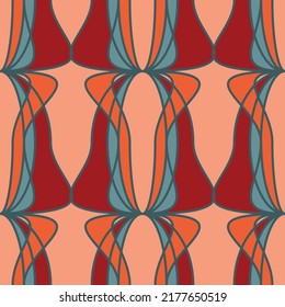 Vector illustration of square seamless background pattern of geometric shapes. Greate for fhasion and fabric design in modern or retro styles