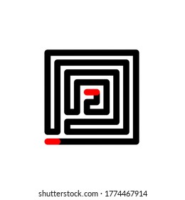 vector illustration of a square shape that at a glance resembles a maze pattern