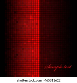 Vector illustration of Square. Text on a red black abstract background.