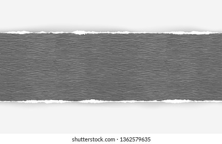 Vector illustration of the squared ripped gray paper for writing messages on gray abstract background. EPS10.