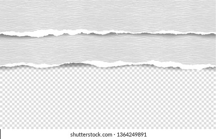 Vector illustration of the squared ripped gray paper for writing messages on gray abstract background. EPS10.