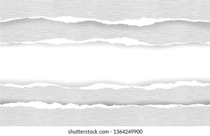 Vector illustration of the squared ripped gray paper for writing messages on gray abstract background. EPS10.