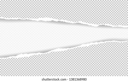 Vector illustration of the squared ripped gray paper for writing messages on light gray abstract background. EPS10.