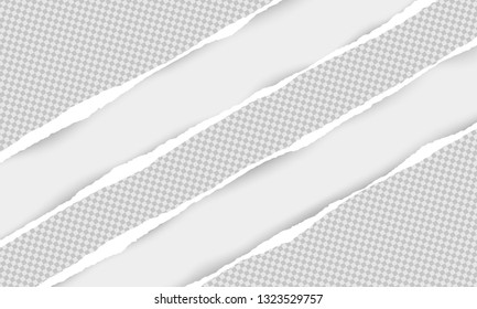 Vector illustration of the squared ripped paper for writing messages on gray abstract background. EPS10.