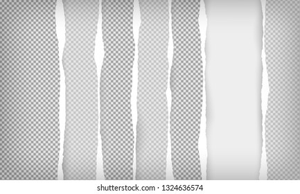 Vector illustration of the squared ripped paper for writing messages on gray abstract background. EPS10.