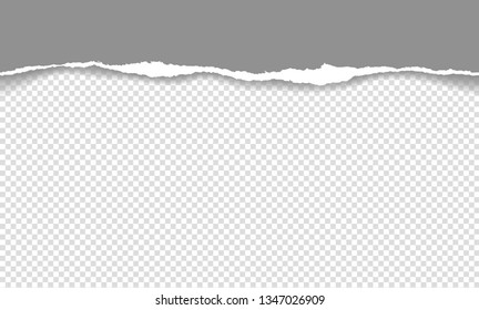 Vector illustration of the squared ripped paper for writing messages on gray abstract background. EPS10.
