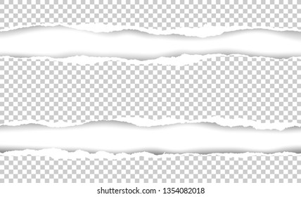 Vector illustration of the squared ripped paper for writing messages on gray abstract background. EPS10.