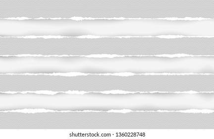 Vector illustration of the squared ripped paper for writing messages on gray abstract background. EPS10.