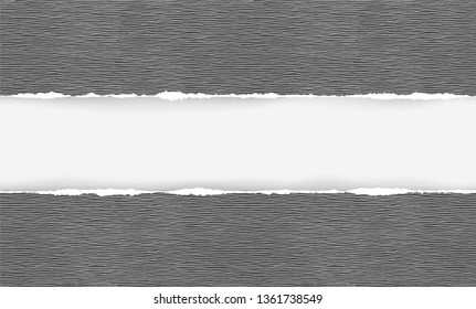 Vector illustration of the squared ripped paper for writing messages on gray abstract background. EPS10.