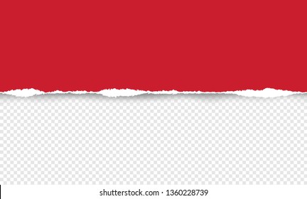 Vector illustration of the squared ripped red paper for writing messages on gray abstract background. EPS10.