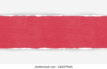 Vector illustration of the squared ripped red paper for writing messages on gray abstract background. EPS10.