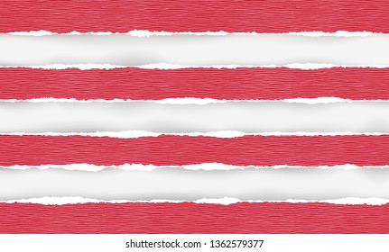 Vector illustration of the squared ripped red paper for writing messages on gray abstract background. EPS10.