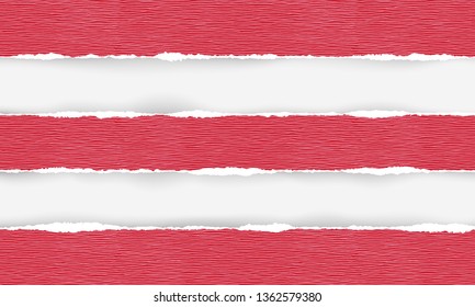 Vector illustration of the squared ripped red paper for writing messages on gray abstract background. EPS10.