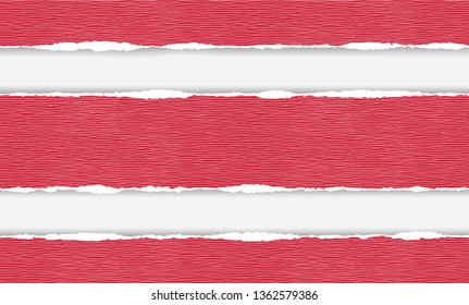 Vector illustration of the squared ripped red paper for writing messages on gray abstract background. EPS10.