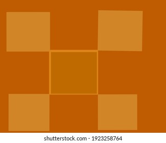 Vector illustration of squares meeting each other's edges on orange background