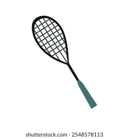 Vector illustration with squash racket icon on white background. Modern design 