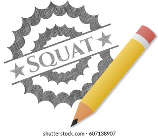 Vector illustration of Squat penciled
