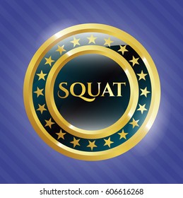 Ilustración vectorial del emblema brillante de Squat
