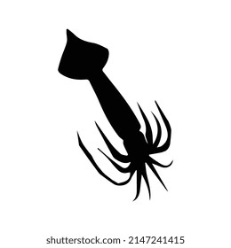 Vector illustration of squid silhouette