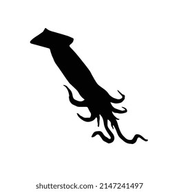 Vector illustration of squid silhouette