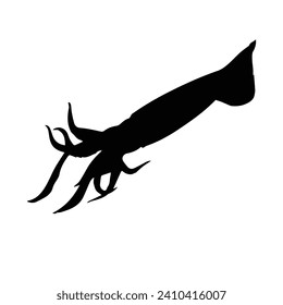 Vector Illustration of Squid Silhouette