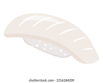 Vector illustration of squid sushi