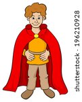 vector illustration of a squire with red cape